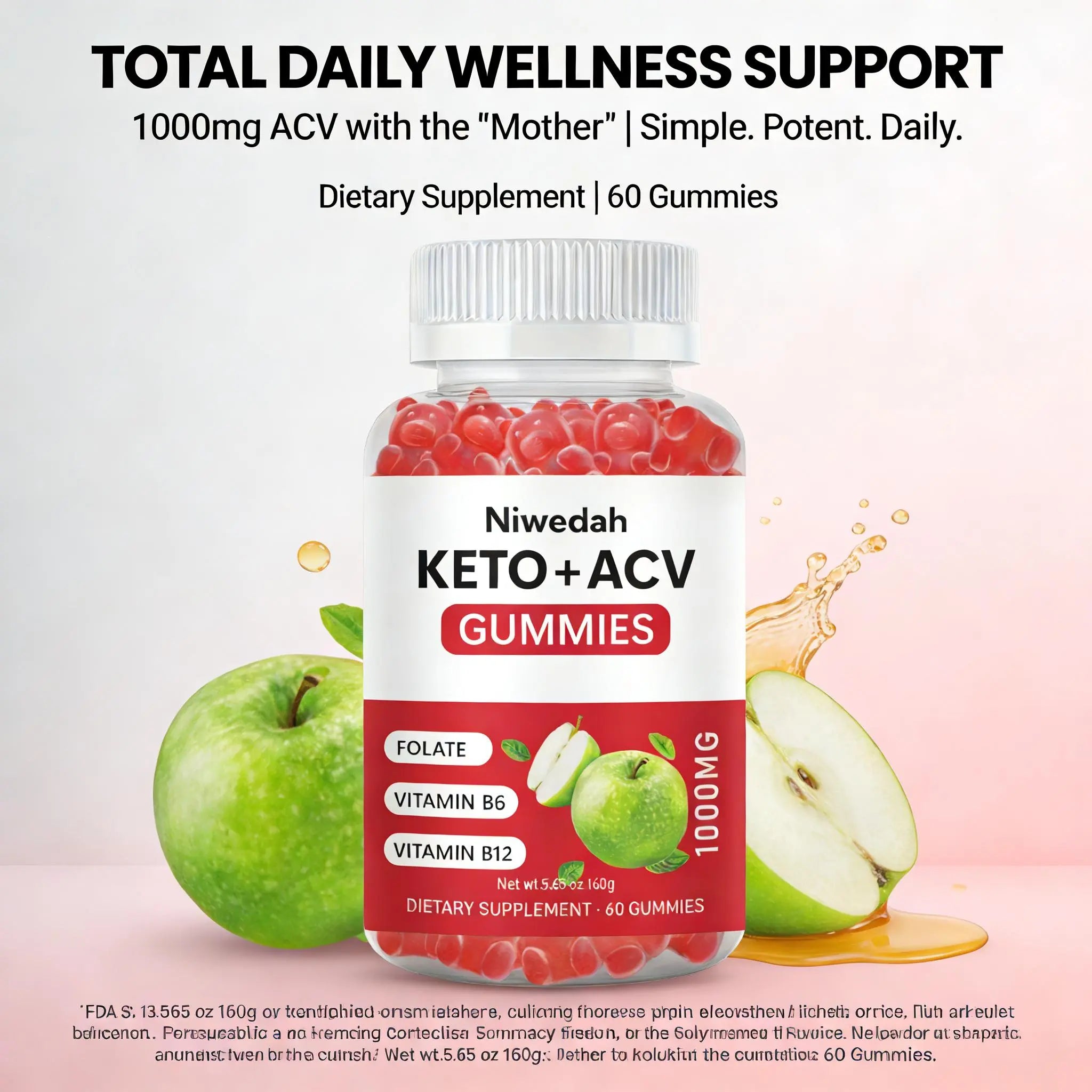 Apple Cider Vinegar Gummies | Daily Wellness Support, Metabolism & Digestive Support, Easy-To-Take ACV Alternative