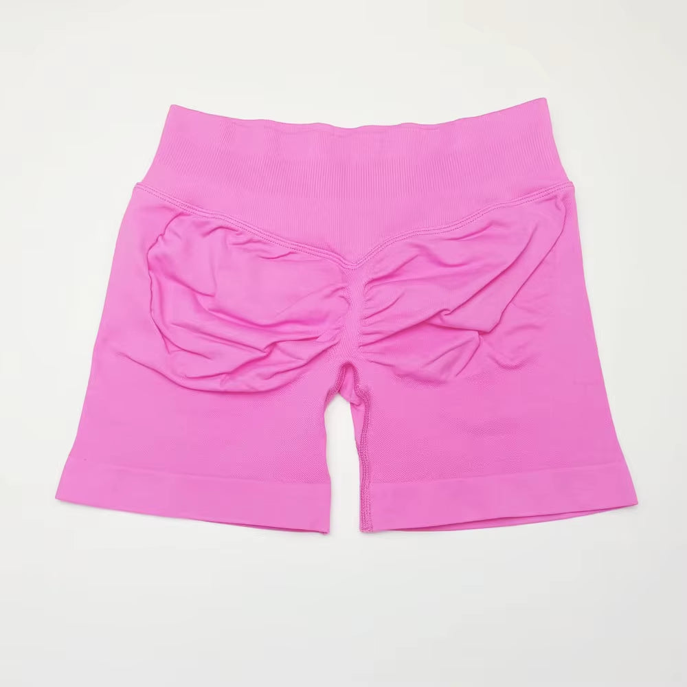 Impact Shorts 4.5" Women Fitness Sports Biker Shorts Low Ribbed Band Gym Workout Scrunch Butt Yoga Seamless Leggings