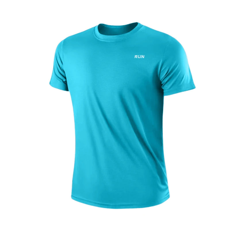 Summer Mens Quick Dry Running Bodybuilding Shirts Sport Gym T Shirt Men Short Sleeve Fitness Tops Oversized T-Shirt Jersey