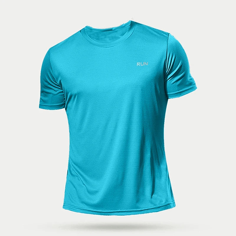 Summer Mens Quick Dry Running Bodybuilding Shirts Sport Gym T Shirt Men Short Sleeve Fitness Tops Oversized T-Shirt Jersey