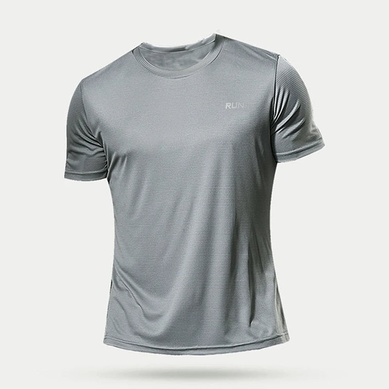 Summer Mens Quick Dry Running Bodybuilding Shirts Sport Gym T Shirt Men Short Sleeve Fitness Tops Oversized T-Shirt Jersey