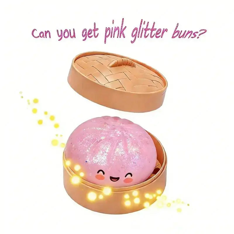 Glitter Series Expressive Big Dumpling Squishy - Blind Box, Mysecret Bun Fidget Toy, Soft TPR Material, Stress Relief, Unboxing Surprise, Rare Squishy Random Style per Pack. Perfect for Graduation, Great for Students to Exchange Gifts.