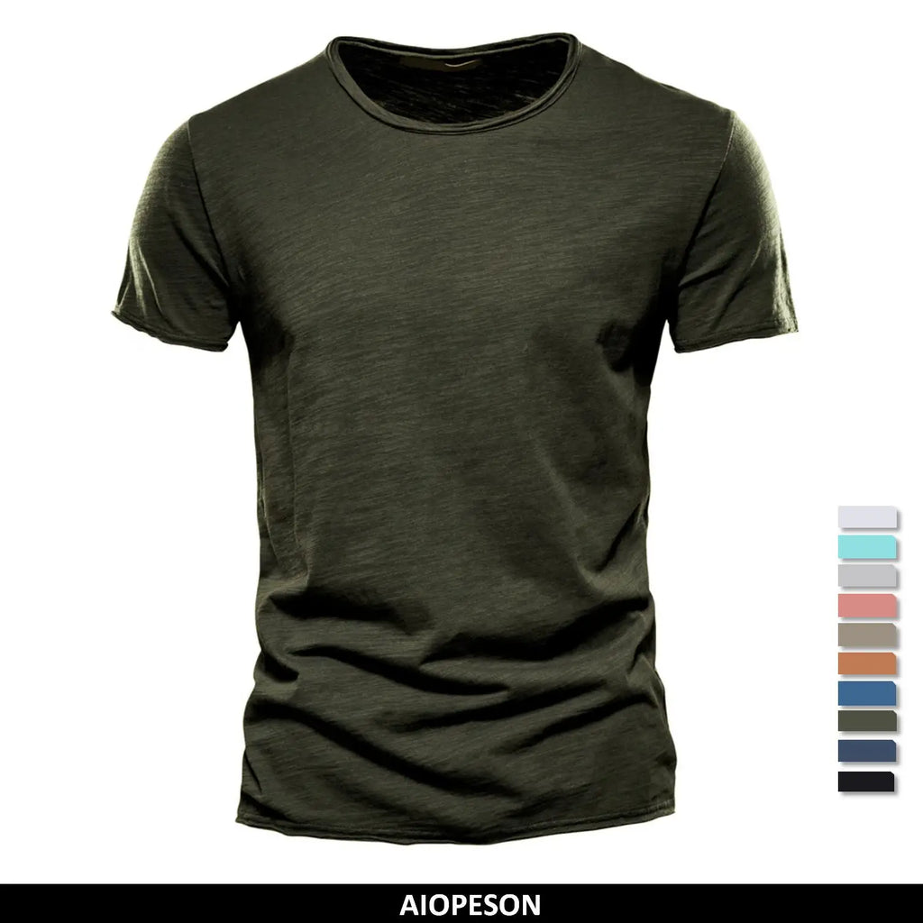 100% Cotton Men T-Shirt Casual Soft Fitness Summer Thin T-Shirts Men'S Home Clothes O-Neck Short Sleeve Soild T Shirt for Men