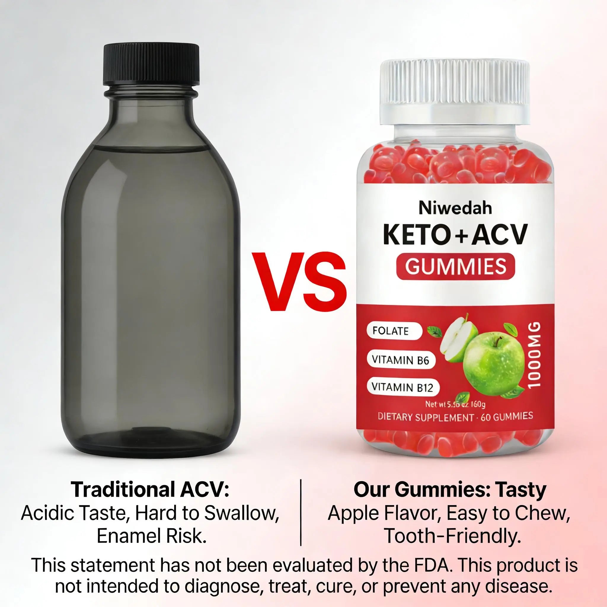 Apple Cider Vinegar Gummies | Daily Wellness Support, Metabolism & Digestive Support, Easy-To-Take ACV Alternative